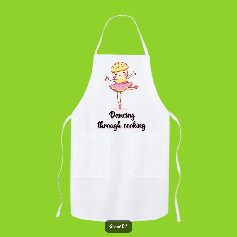 Funny Scone Pirouette Apron - Bake with Grace and Crumbly Flair!