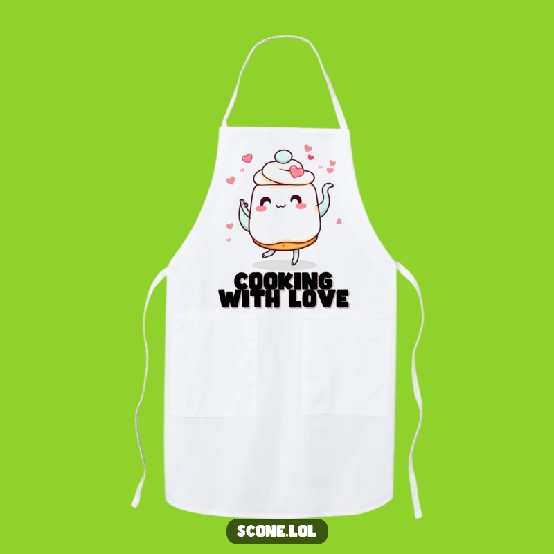 Funny Scone Love Apron: Romantic Dance Design, Perfect Gift for Bakers