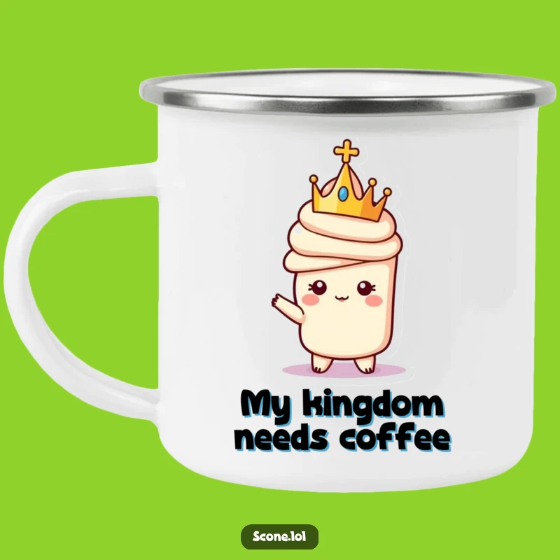 Funny Regal Scone Crown Camping Mug - Adventure Ready Royal Humor Funny Gift