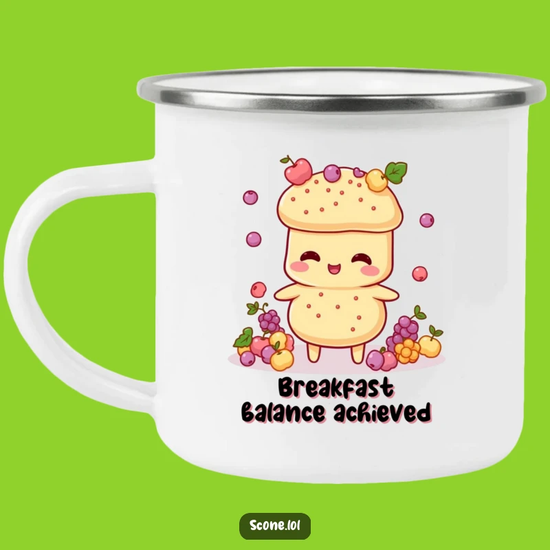 Funny Scone Juggler Camping Mug: Enjoy Your Brews with This Hilarious Outdoor Companion