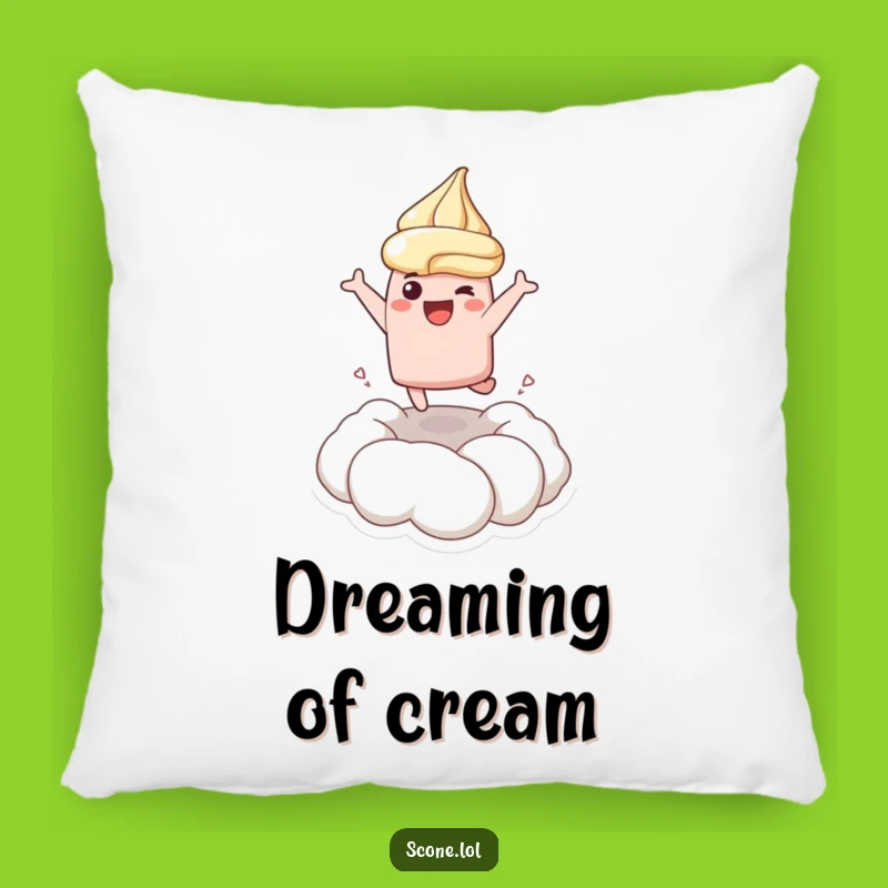 Funny Leaping Scone Cream Pillow - Cozy Joyful Accent Funny Gift