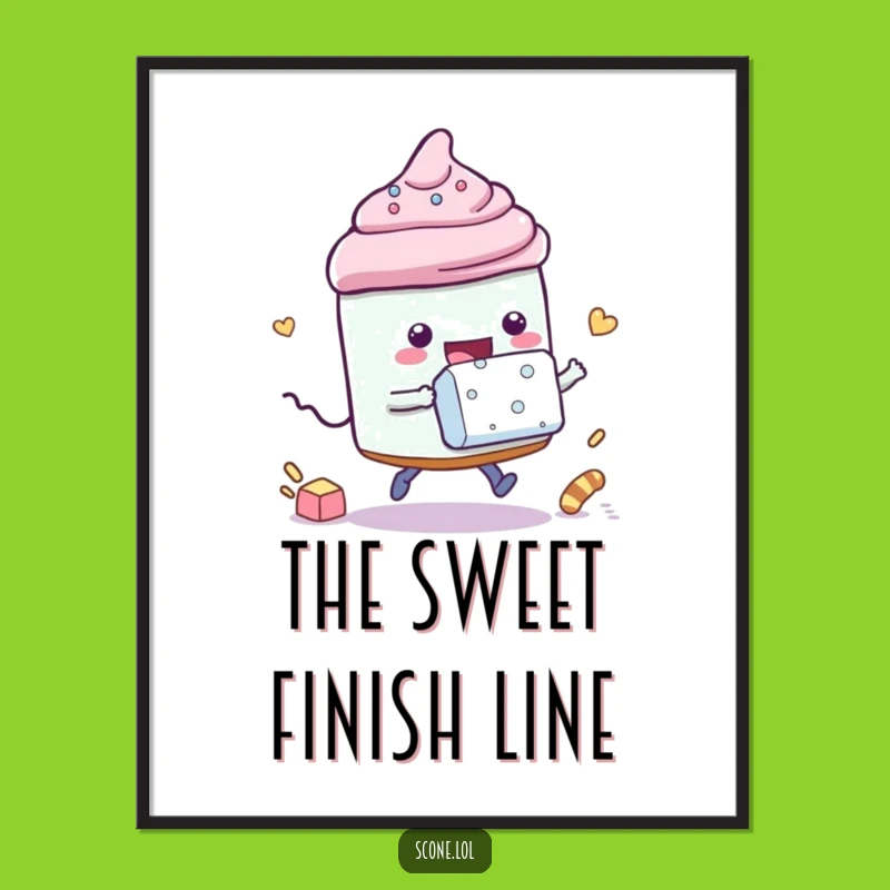 Funny Racing Scone Sugar Cube Digital Art - Playful Wall Decor Funny Gift