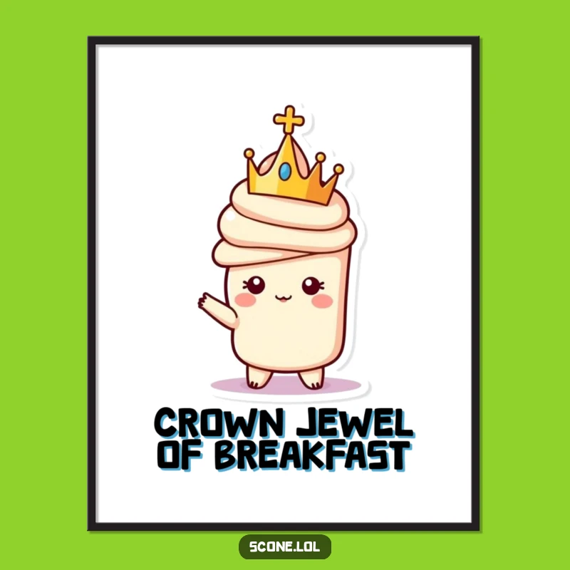 Funny Regal Scone Crown Digital Art - Majestic Wall Decor Funny Gift