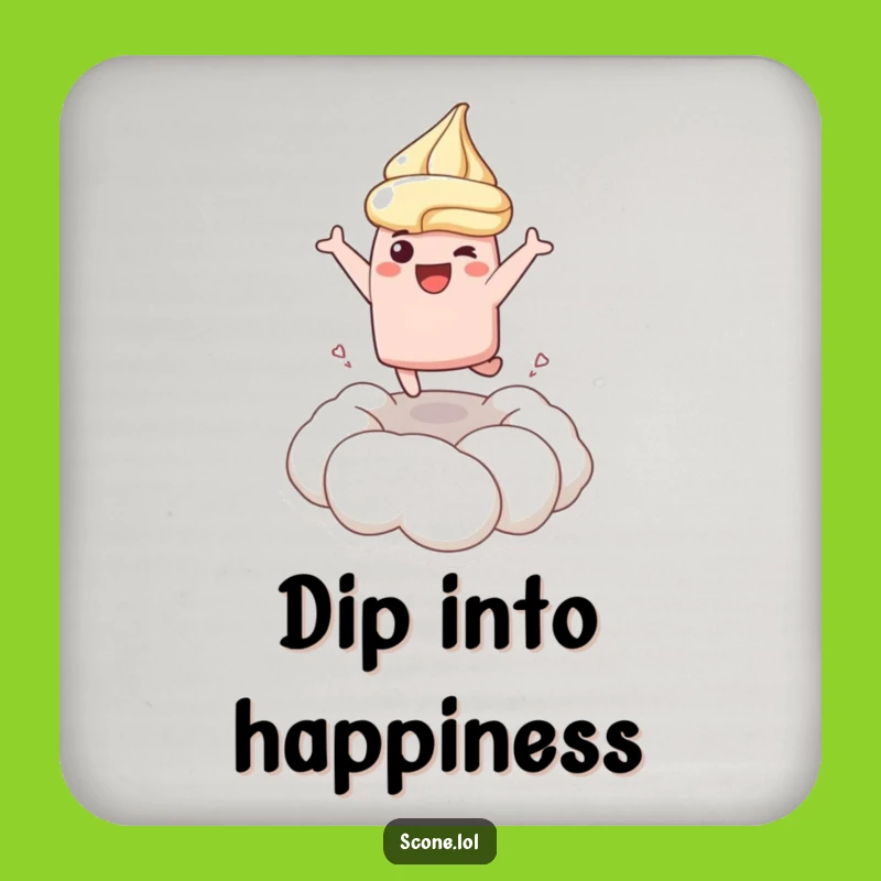 Funny Leaping Scone Cream Coaster - Protect Surfaces Joyfully Funny Gift