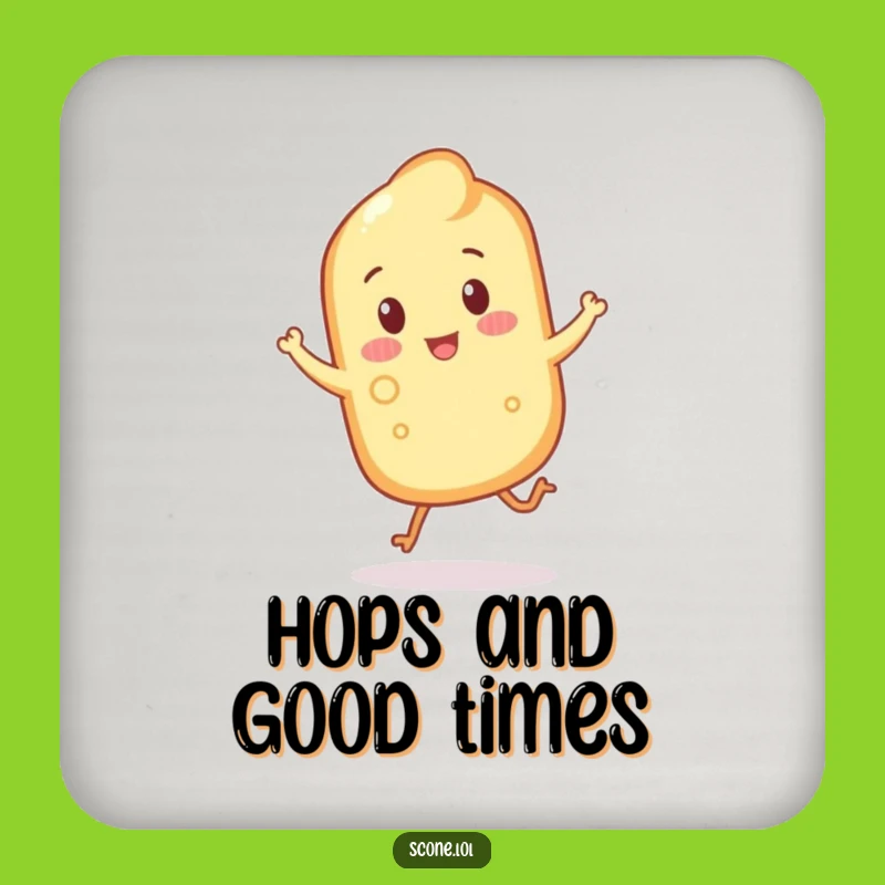 Funny Scone Hopping Drink Coaster - Add a Spring to Your Table!