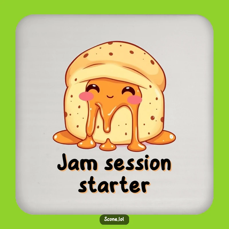 Funny Scone Jam Delight Drink Coaster - Protect Surfaces with Sweet Style!