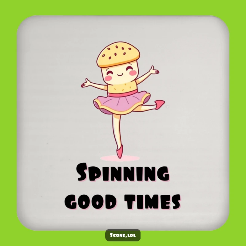 Funny Scone Pirouette Drink Coaster - Protect Surfaces with Crumbly Elegance!