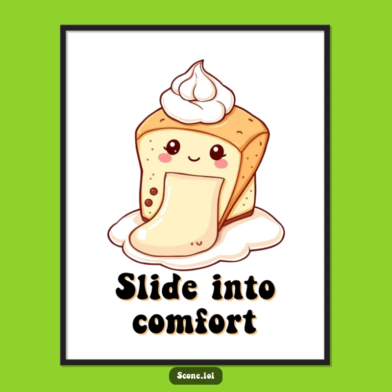 Funny Scone Cream Slide Poster: Hilarious Pastry Art For Whimsical Dessert Lover Decor