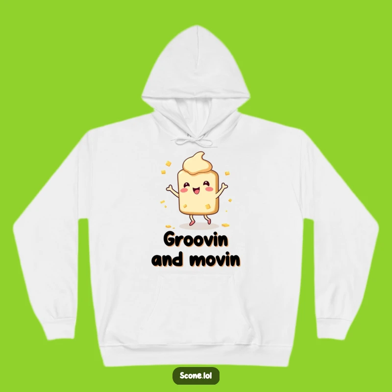 Cozy Funny Scone Dance Hoodie: Butter Splatter Fun, Hilarious Comfort Gift for Scone Fans!