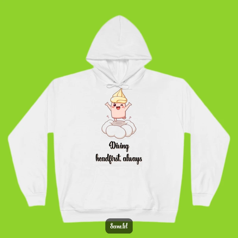 Funny Leaping Scone Cream Hoodie - Cozy Joyful Dessert Funny Gift
