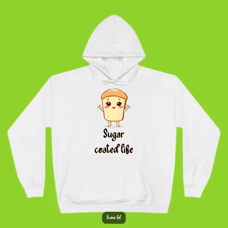 Funny Scone Sugar Dust Pose Hoodie: Cozy Up in Posh, Humorous Style
