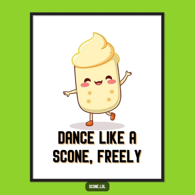 Funny Free Printable Scone Art: Jigging Character Downloadable Decor