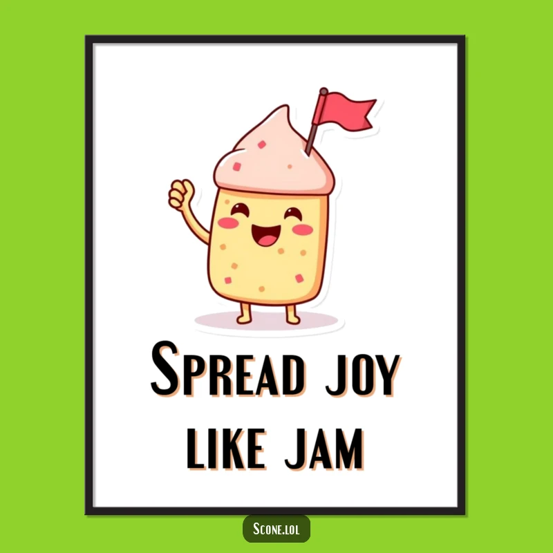 Funny Free Printable Wall Art: Waving Scone Flag, Enthusiastic Downloadable Decor