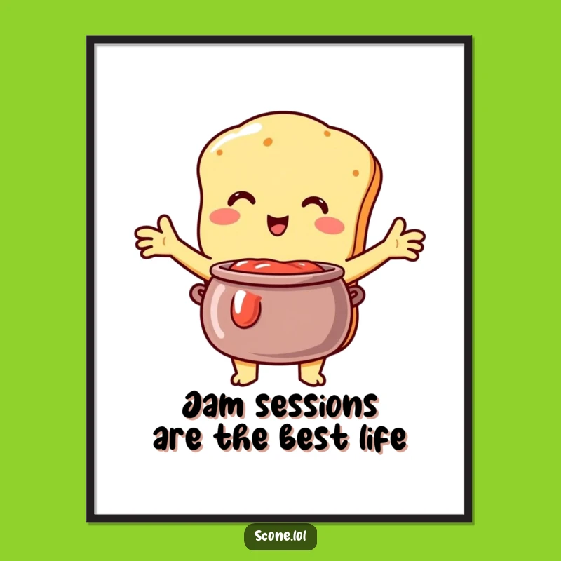 Funny Free Printable Scone Wall Art: Jam Hugging Scone for Humorous Downloadable Decor