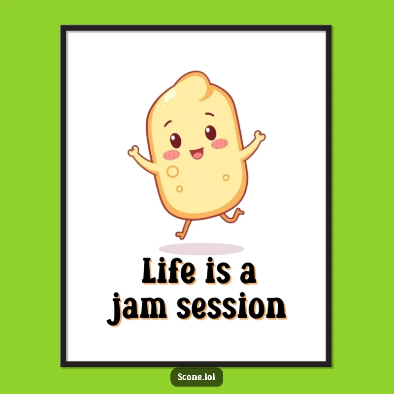 Funny Free Printable Wall Art: Hopping Scone - Quirky Downloadable Decor