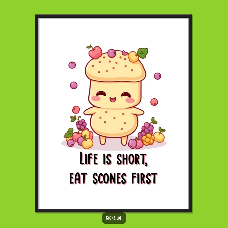 Funny Free Printable Scone Art: Juggling Currants Downloadable Decor