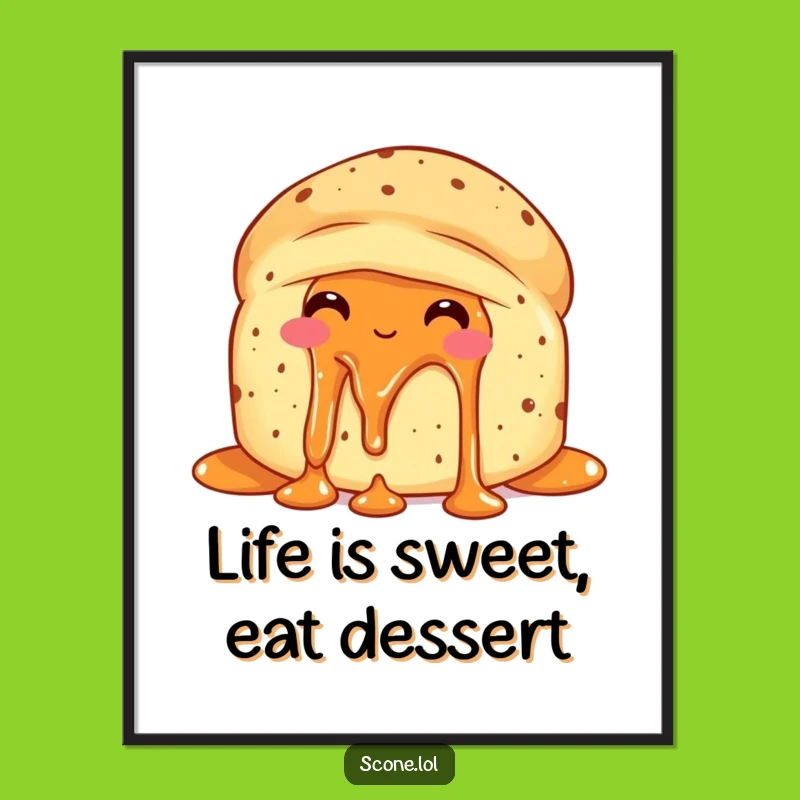 Funny Free Printable Wall Art: Jammy Scone - Quirky Downloadable Decor