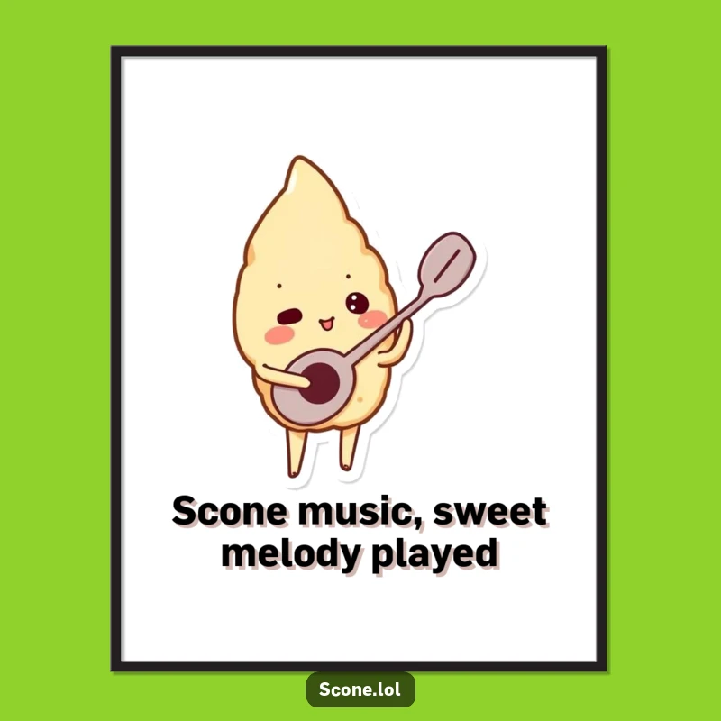 Funny Free Printable Scone Musician Wall Art - Spoon Serenade Downloadable Art Gift