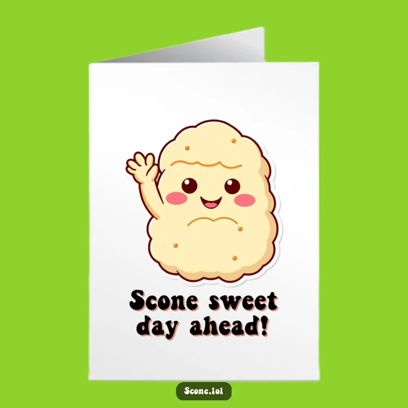 Free Printable Happy Birthday Scone Card: Cheerful Wave Funny Downloadable Gift