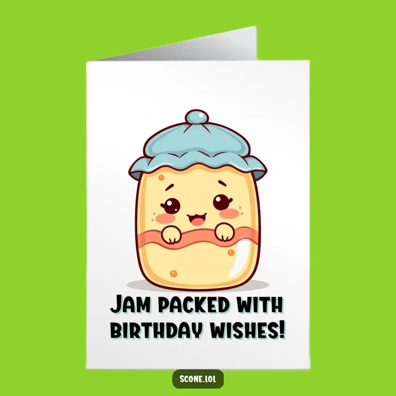 Funny Scone Jam Jar Face Free Printable Birthday Card - Hilarious Downloadable Gift