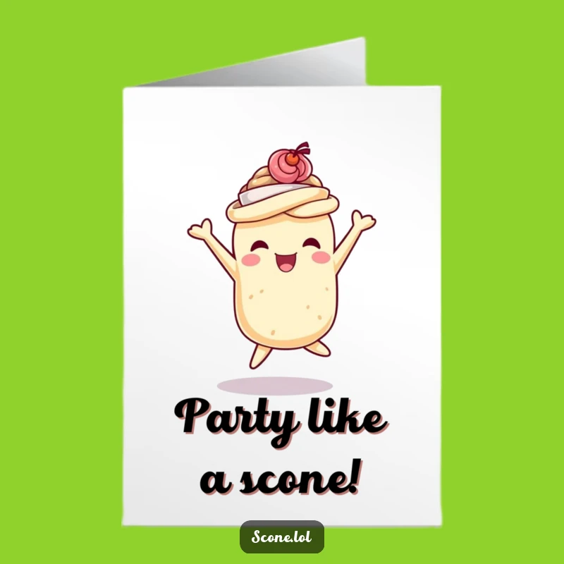 Free Printable Birthday Scone Card: Teacup Hat Joy Funny Downloadable Gift