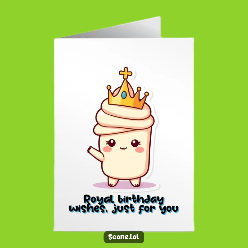 Free Printable Royal Scone Birthday Card - Funny Downloadable Crowned Scone Gift
