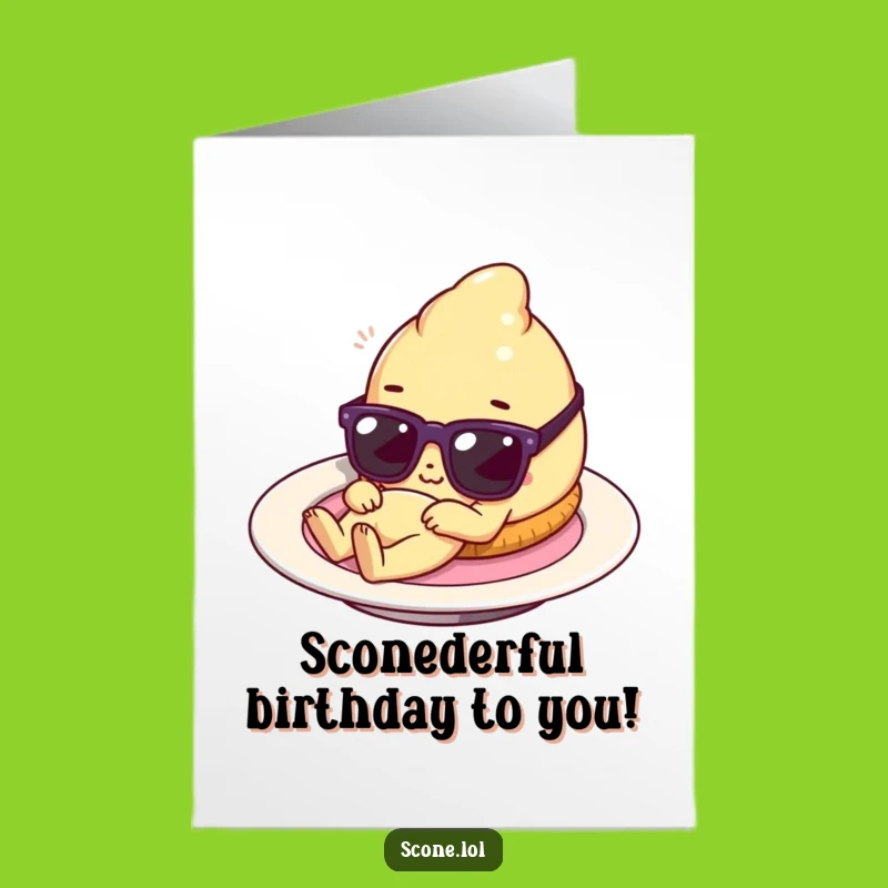 Free Printable Scone Birthday Card: Funny Sunglasses Pastry Downloadable Gift