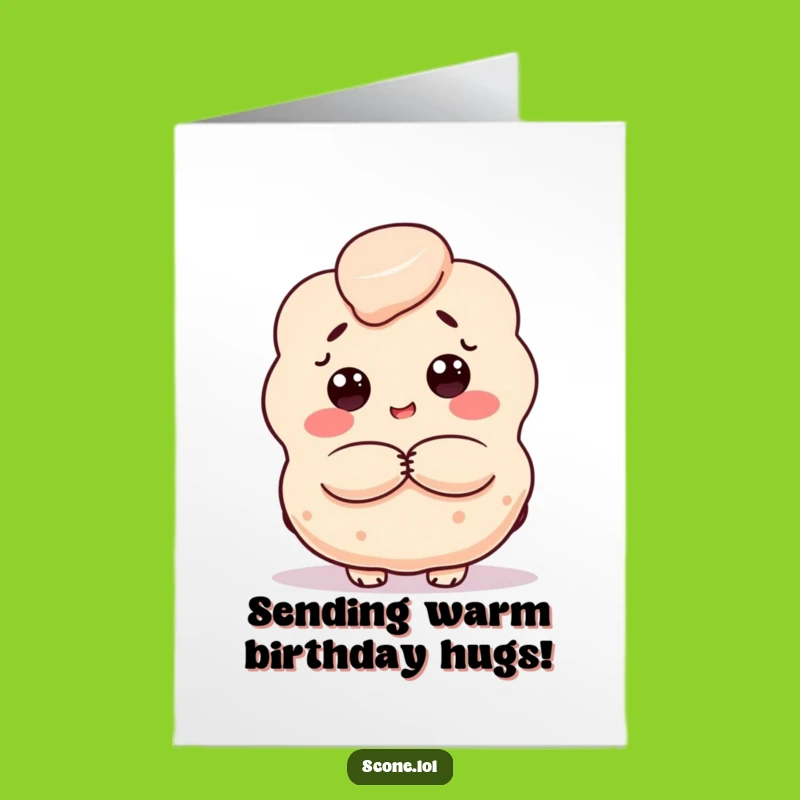 Free Printable Birthday Card: Hugging Scone Funny Downloadable Gift Greeting Card