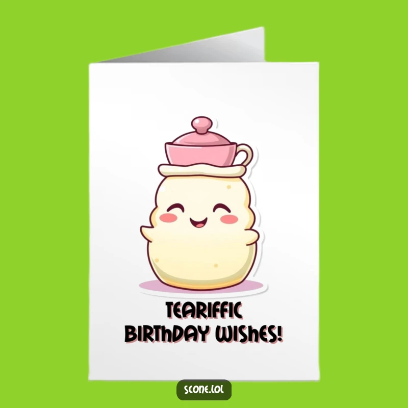 Tea Party Scone Birthday Free Printable Card - Whimsical Downloadable Greeting
