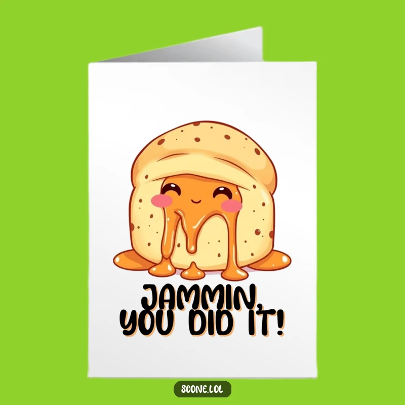 Free Printable Congrats Card: Jam Scone Triumph - Humorous Downloadable Gift