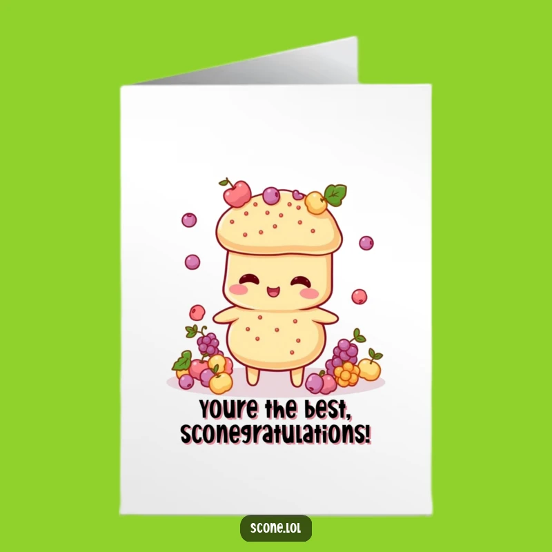 Free Printable Scone Juggling Card: Funny Congratulations Downloadable Gift