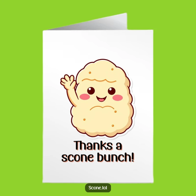 Free Printable Thank You Scone Card: Waving Scone Funny Downloadable Gift