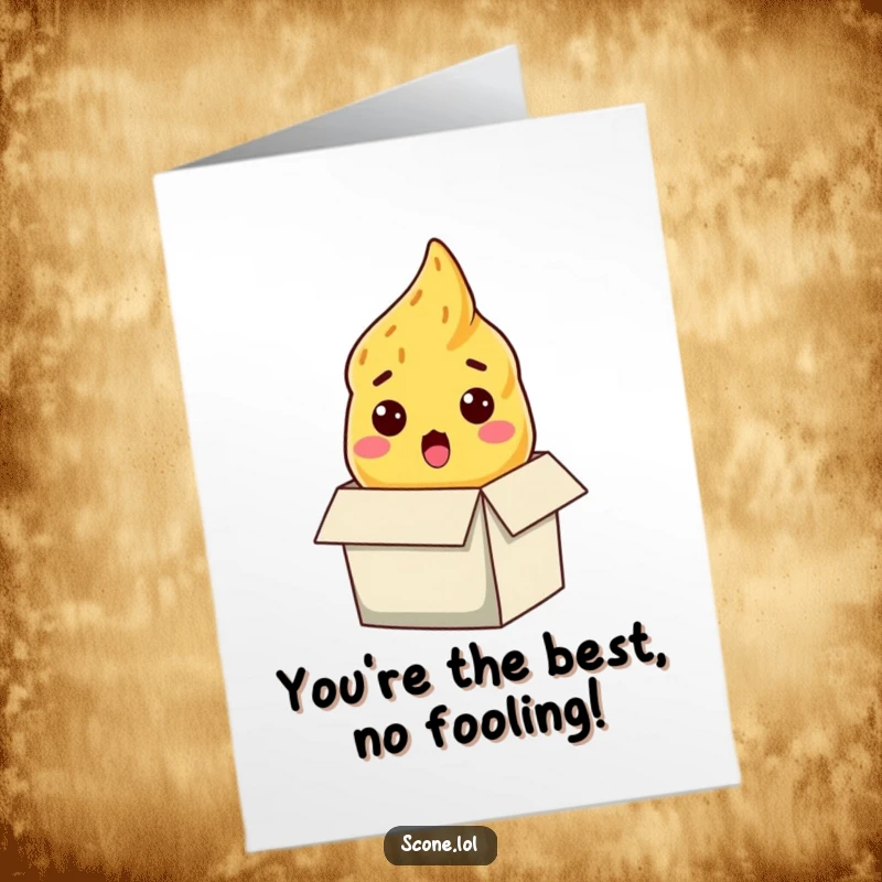 Funny Free Printable Thank You Card: A scone looks utterly astonished as it emerges from a gift box, saying thanks.
