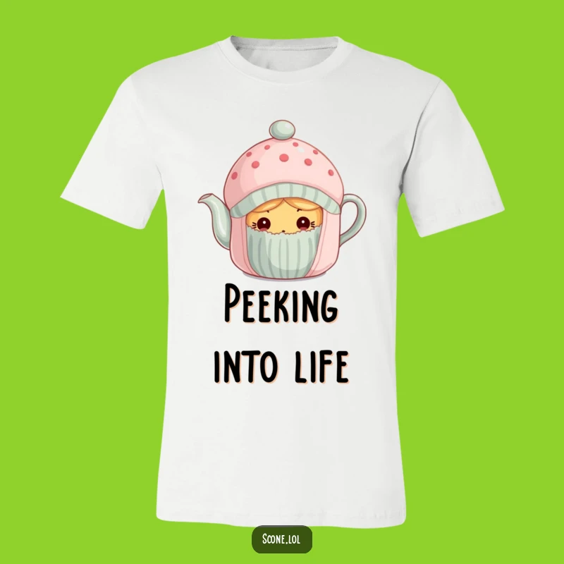 Funny Scone Tea Cozy T-Shirt - Peek with Playful Charm and Sweetness!