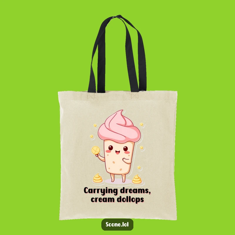 Funny Scone Juggling Cream Tote Bag: Carry Your Essentials with Edible Amusement