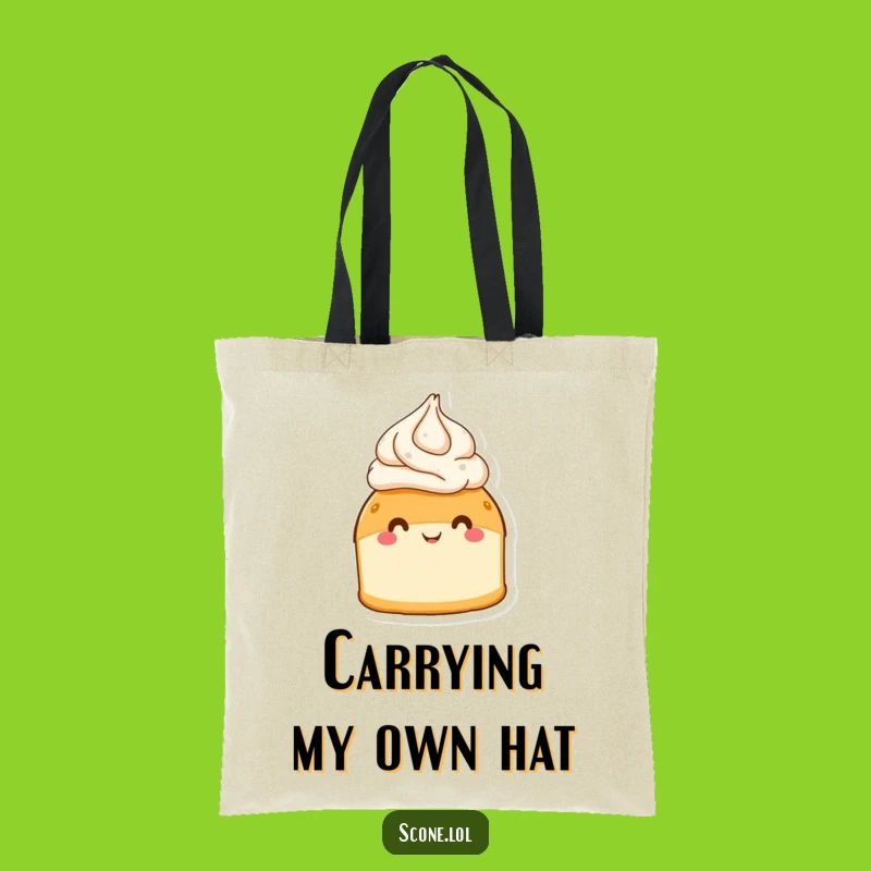 Funny Scone Cream Hat Tote Bag - Carry Your Essentials with Sweet Style!